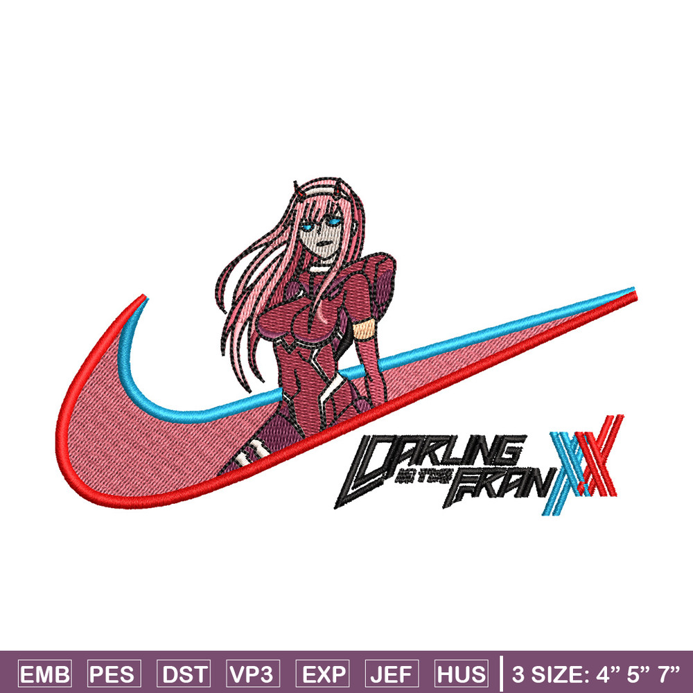 Zero two x nike embroidery design, Zero two embroidery, Nike design, Embroidery shirt, Embroidery file, Digital download.jpg