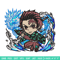 Tanjiro water breathing dragon chibi embroidery design, Kimetsu no Yaiba embroidery, anime design, Digital download.jpg