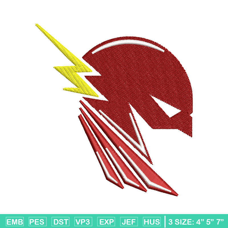 The flash head embroidery design, the flash embroidery, movie design, Embroidery file, movie shirt, Digital download..jpg