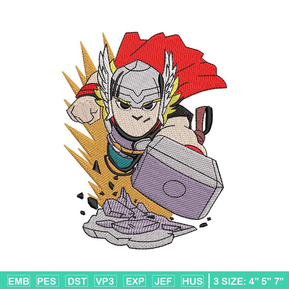 Thor cartoon logo embroidery design, Thor embroidery, logo design, Embroidery shirt, cartoon shirt, Instant download.jpg