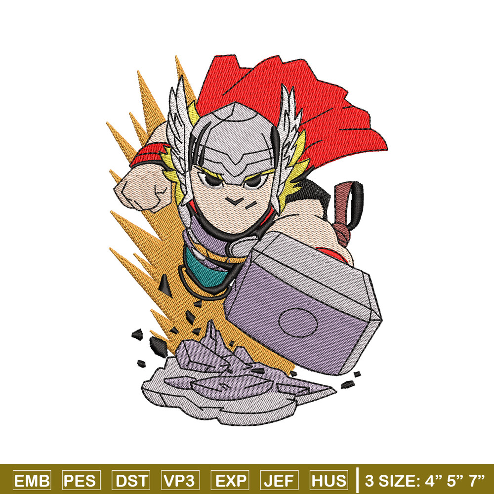 Thor cartoon logo embroidery design, Thor embroidery, logo design, Embroidery shirt, cartoon shirt, Instant download.jpg
