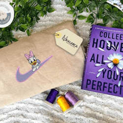 nike x daisy duck cartoon embroidered sweatshirt, brand cartoon embroidered sweatshirt, custom cartoon embroidered crewneck, lovely cartoon character embroidered