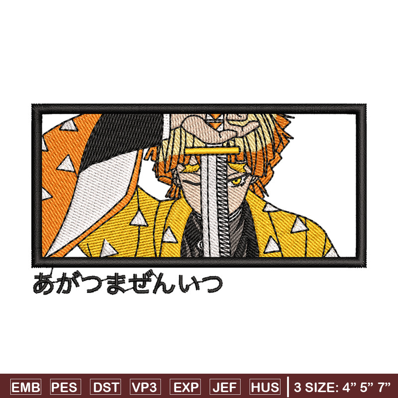 Zenitsu sword embroidery design, Kimetsu no Yaiba embroidery, anime design, embroidery file, Digital download.jpg