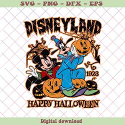 Mickey Goofy Disneyland Happy Halloween Est 1928 SVG File