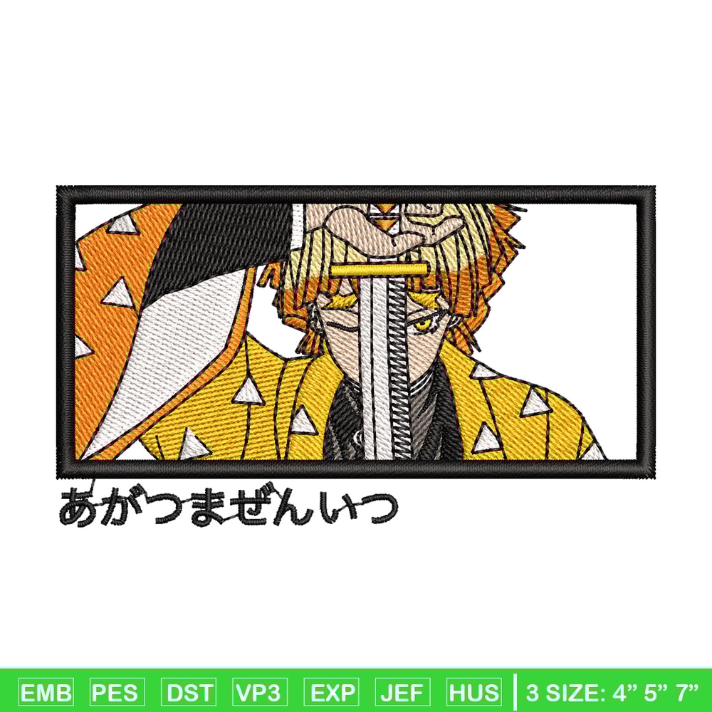 Zenitsu sword embroidery design, Kimetsu no Yaiba embroidery, anime design, embroidery file, Digital download.jpg