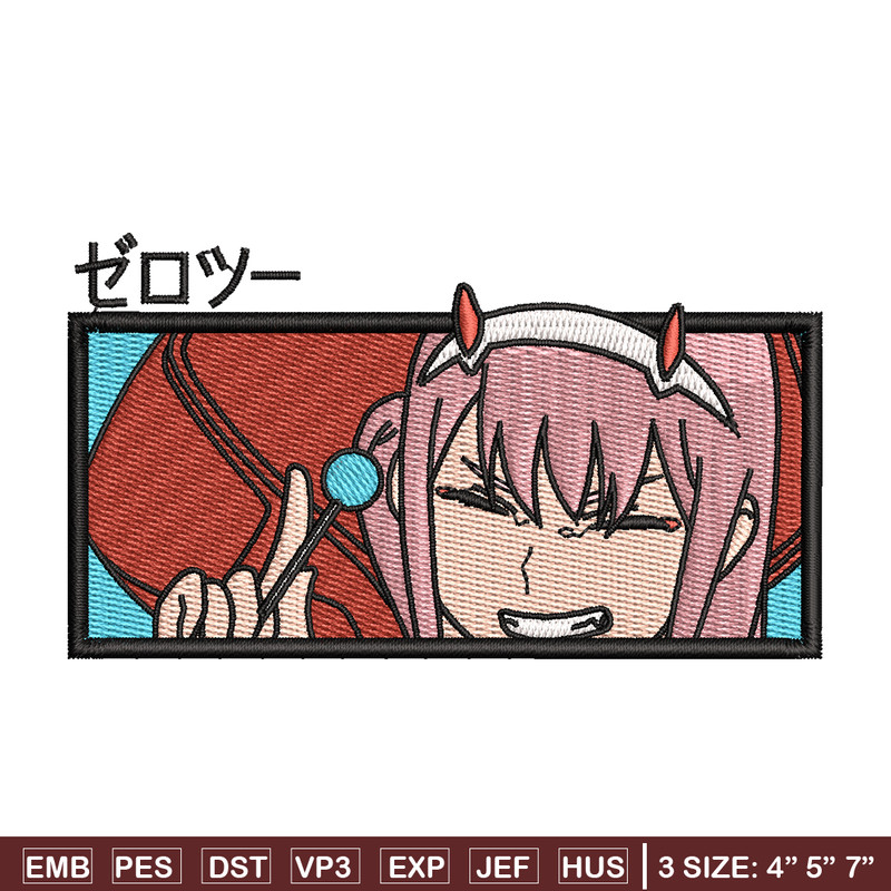 Zero Two embroidery design, Zero Two embroidery, anime design, embroidery file, anime shirt, Digital download.jpg