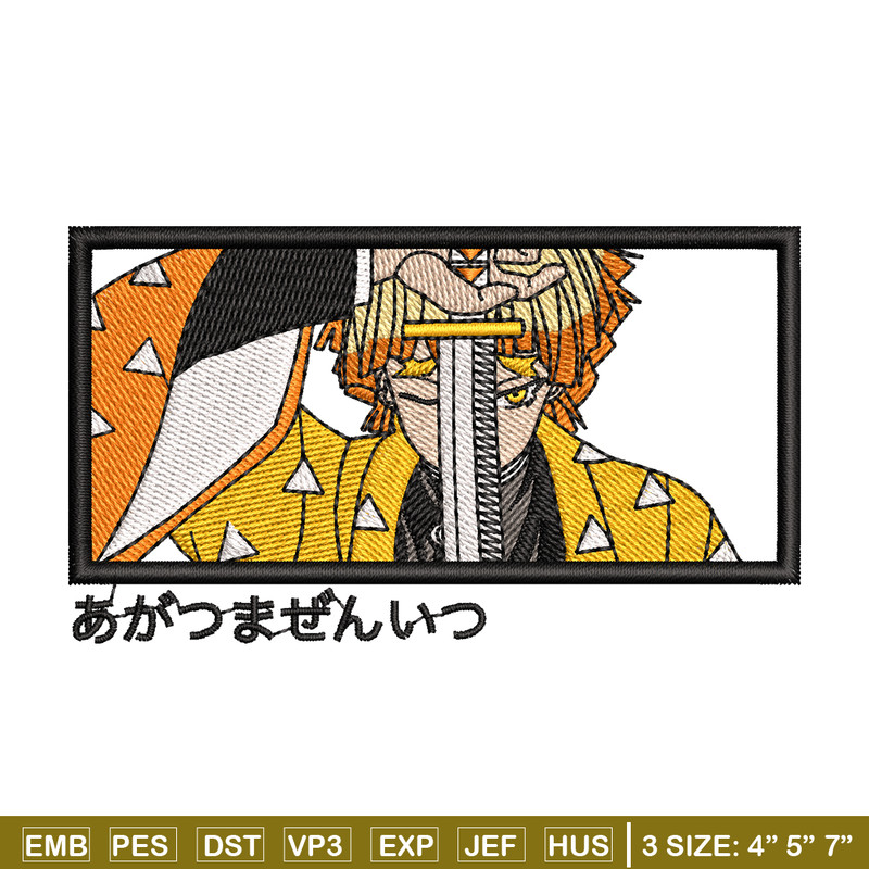 Zenitsu sword embroidery design, Kimetsu no Yaiba embroidery, anime design, embroidery file, Digital download.jpg