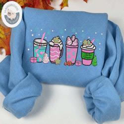 Christmas Embroidery Designs, Christmas Coffee Embroidery Designs, Merry Christmas Embroidery, Hand Drawn Embroidery Designs