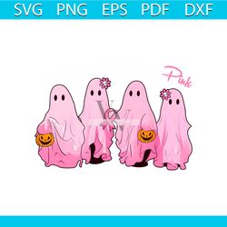 in october we wear pink cute ghost pumpkin png file