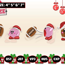 christmas embroidery designs, kirby x rugby ball embroidery designs, christmas 2022 embroidery files, xmas embroidery designs