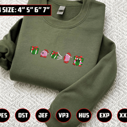 christmas embroidery designs, kirby x christmas gift embroidery, christmas 2022 embroidery files, xmas embroidery designs