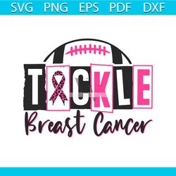 vintage football tackle breast cancer svg cutting file