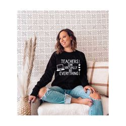 teachers can virtually do everything svg png, online teacher svg, zoom teacher, laptop teaching, school svg, school clip