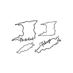 trinidad and tobago outlines svg/png, trinidad vector, trinidad cursive design, tobago svg, trinidad and tobago svg, tri