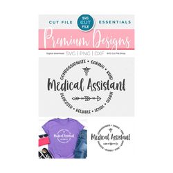 medical assistant svg, ma svg, round circle, for men or women, ma gift idea svg, medical assistant shirt, healthcare cow