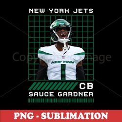 Sublimation PNG Digital Download - Sauce Gardner CB - Dominate with Style for New York Jets Fans