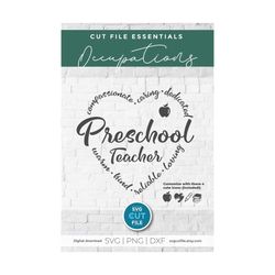 preschool teacher svg, preschool svg, preschool heart svg, first day, school svg files, teacher svg, back to school, kit