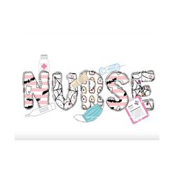 pink halloween nurse png jpg, spooky nurse png, lpn png, nurse sublimation png, nurse life png, nursing png, pediatric n