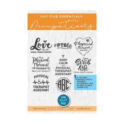 physical therapist assistant svg bundle, physical therapist assistant svg, pta collection pack svg, physical therapy, pt