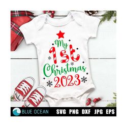 My first Christmas 2023 SVG, My 1st Christmas SVG, Baby Christmas SVG, Baby first Christmas, Christmas 2023 svg