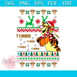 winnie the pooh tigger ugly christmas svg download file