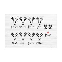 santa's reindeer svg | christmas svg | merry christmas reindeer names file | rudolph the red nose reindeer svg | xmas sv