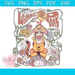 retro winnie the pooh floral pooh and friends png file