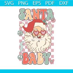 retro groovy christmas santa baby svg cutting digital file