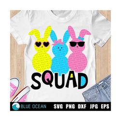 Bunny Easter Squad SVG, Easter Squad, Easter kids SVG,  digital cut files