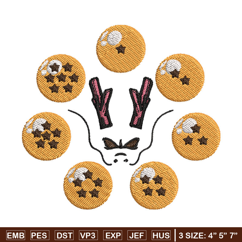 7 ball embroidery design, Dragonball embroidery, Anime design, Embroidery shirt, Embroidery file,Digital download.jpg
