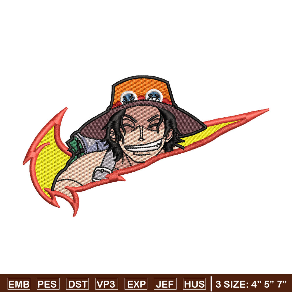 Ace box embroidery design, One piece embroidery, Nike design, Embroidery shirt, Embroidery file, Digital download.jpg