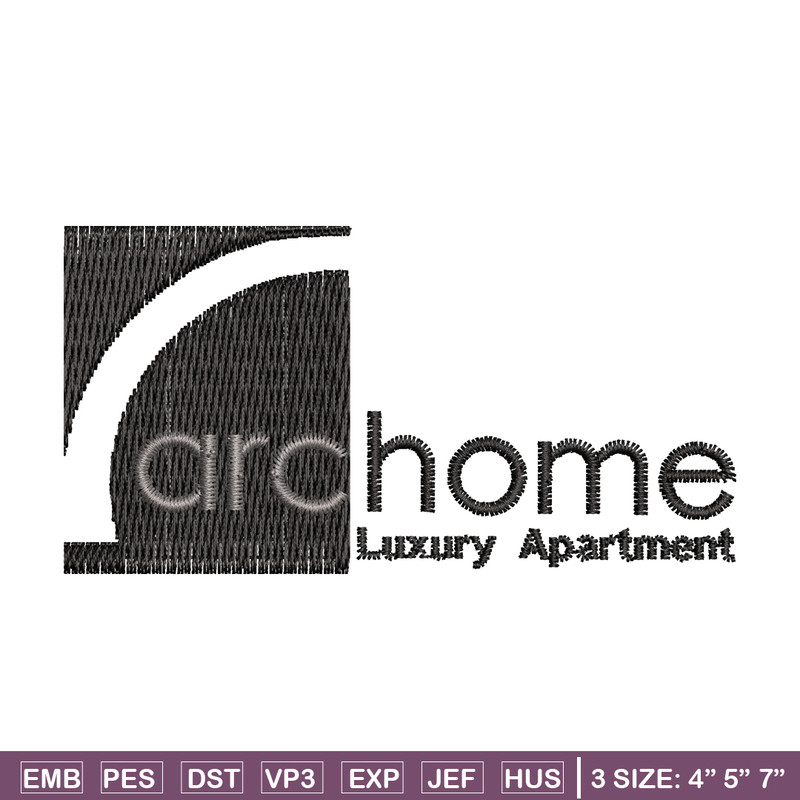Archome Luxury Apartment Logo embroidery design, logo embroidery, Embroidery file, logo design, Instant download..jpg