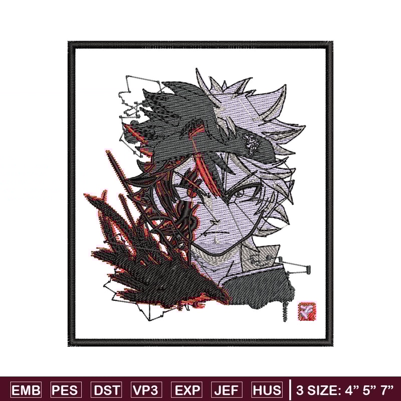Asta poster embroidery design, Black clover embroidery, Anime design, Embroidery shirt, Embroidery file,Digital download.jpg