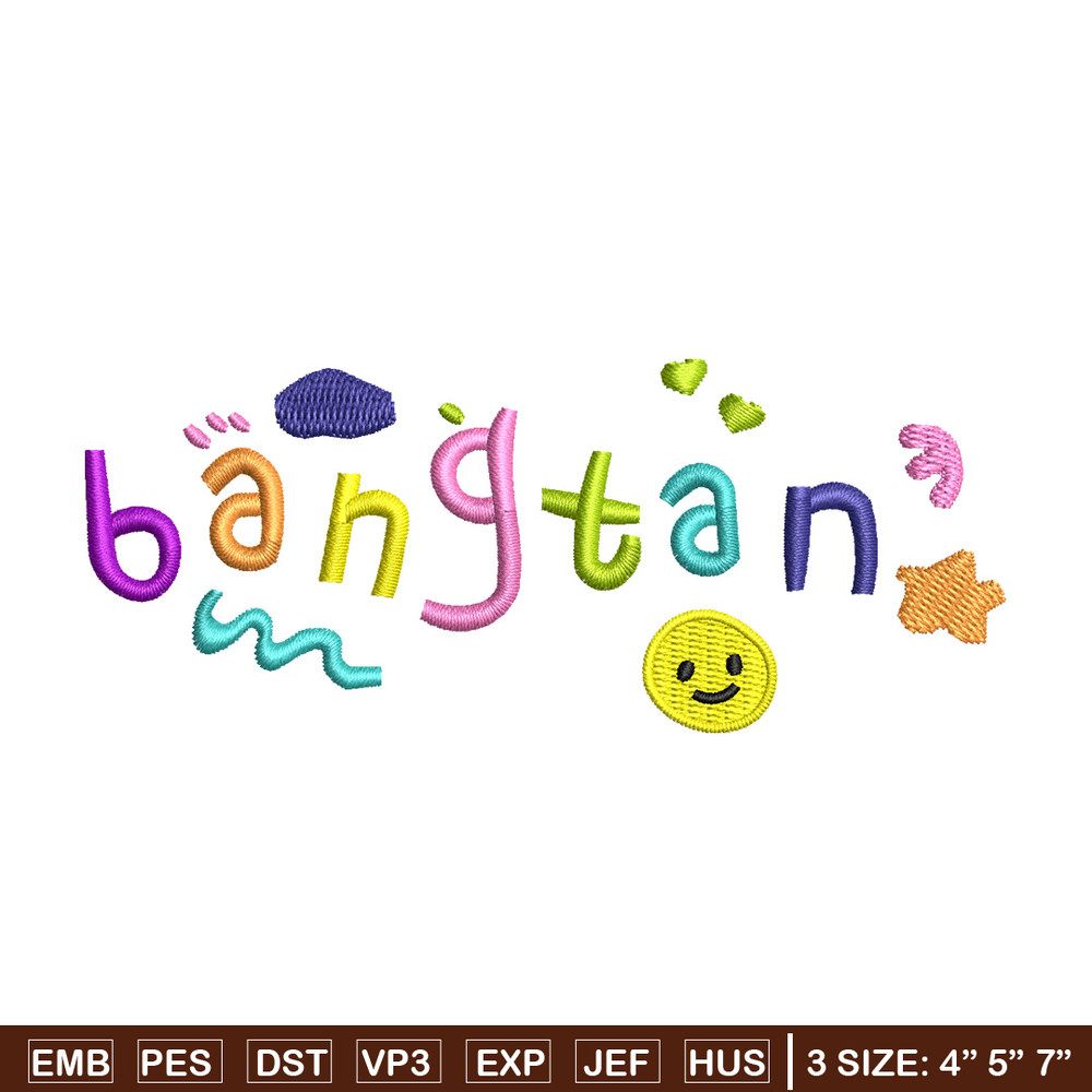Bangtan embroidery design, Logo embroidery, Embroidery file, Embroidery shirt, Emb design, Digital download.jpg