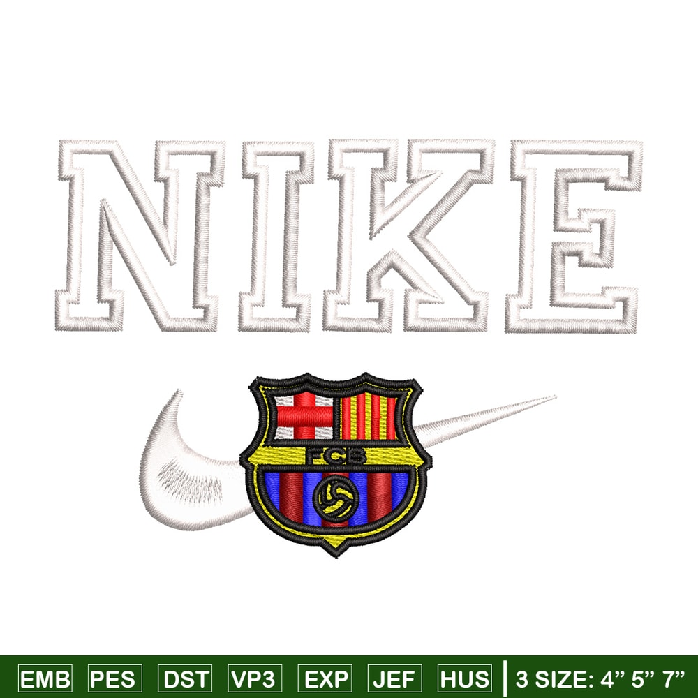 Barcelona nike embroidery design, Football embroidery, Embroidery file, Embroidery shirt, Nike design,Digital download.jpg
