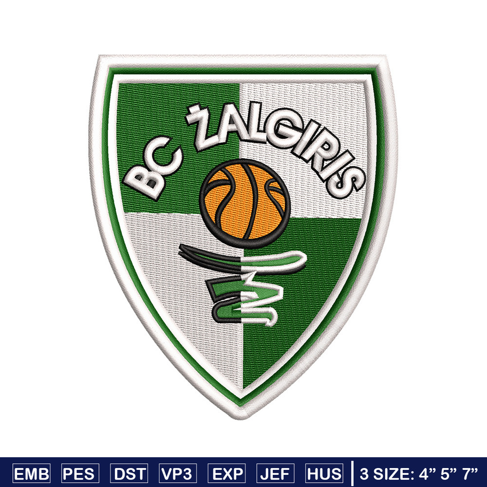 Bc zalgiris embroidery design, Logo embroidery, Embroidery file, Embroidery shirt, Emb design, Digital download.jpg