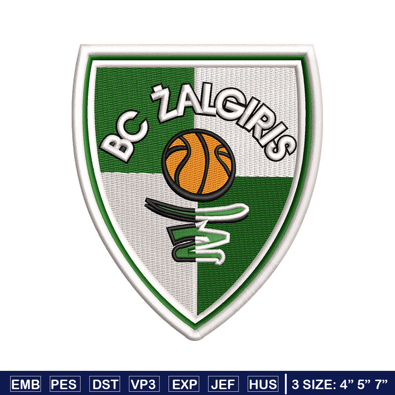 Bc zalgiris embroidery design, Logo embroidery, Embroidery file, Embroidery shirt, Emb design, Digital download.jpg