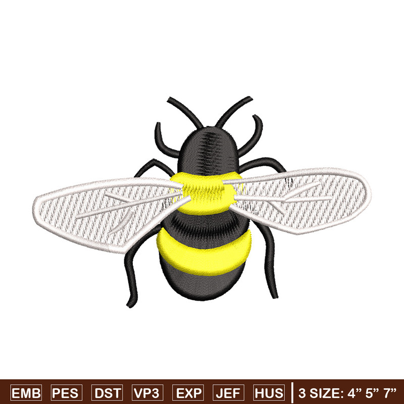 Bee yellow embroidery design, Bee embroidery, Embroidery file, Embroidery shirt, Emb design, Digital download.jpg
