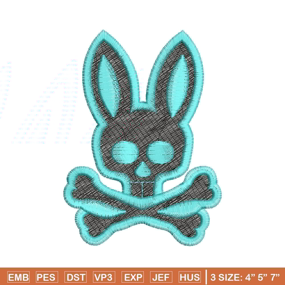 Bunny Skull Logo embroidery design, Bunny Skull embroidery, logo design, logo shirt, Embroidery shirt, Instant download.jpg