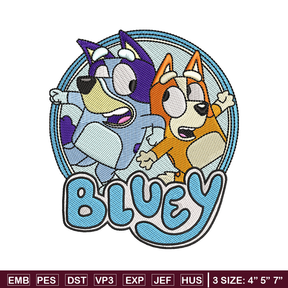 Bluey circle embroidery design, Bluey embroidery, Embroidery file, Embroidery shirt, Emb design, Digital download.jpg