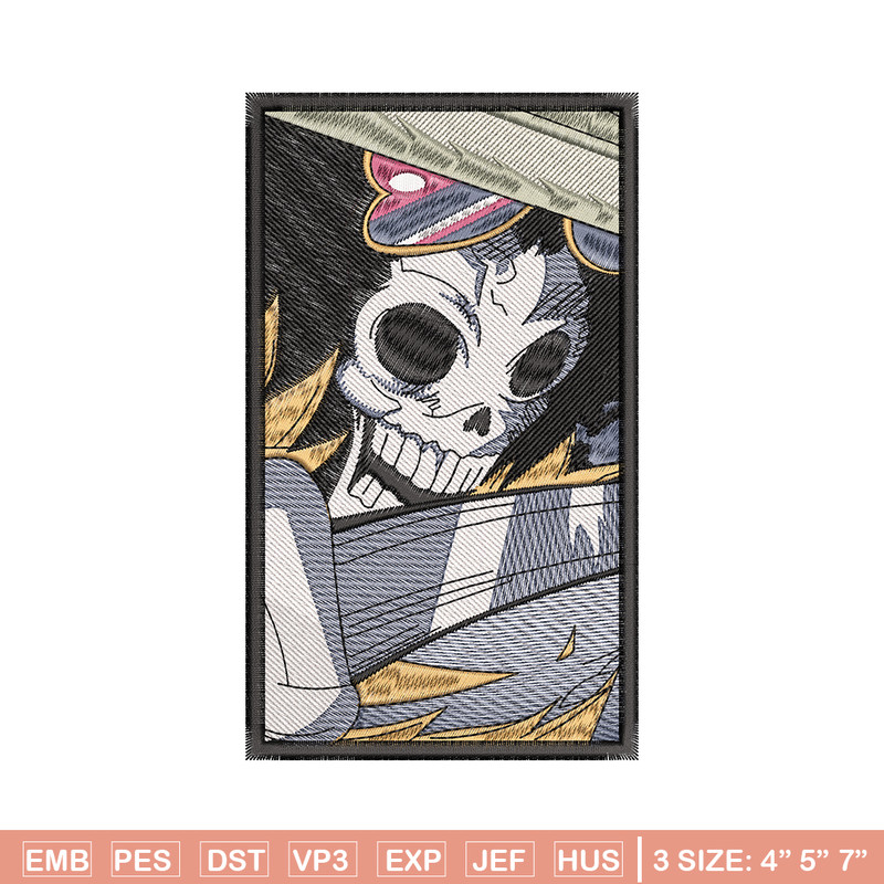 Brook poster breathing embroidery design, One Piece embroidery, logo shirt, anime design, anime shirt, Digital download.jpg