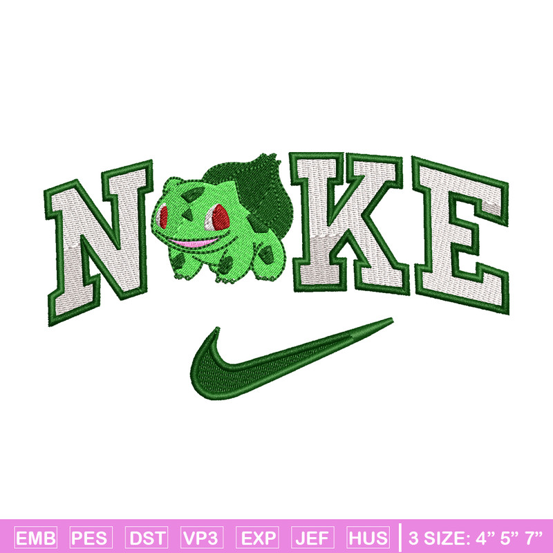 Bubasaur Nike Logo embroidery design, Pokemon embroidery, Nike design, logo shirt, Embroidery shirt, Digital download..jpg