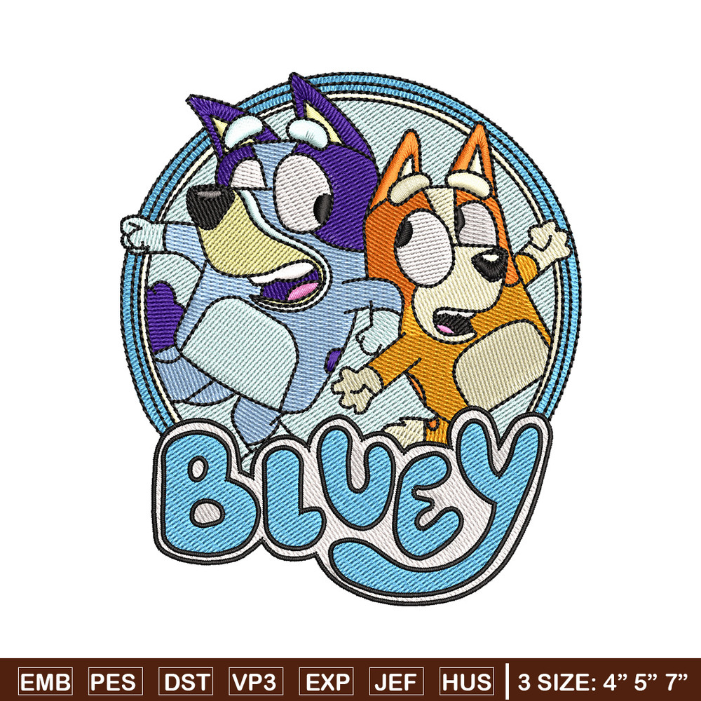 Bluey circle embroidery design, Bluey embroidery, Embroidery file, Embroidery shirt, Emb design, Digital download.jpg