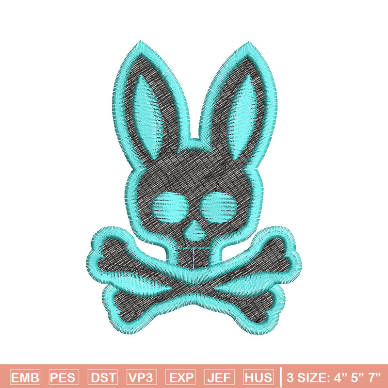Bunny Skull Logo embroidery design, Bunny Skull embroidery, logo design, logo shirt, Embroidery shirt, Instant download.jpg