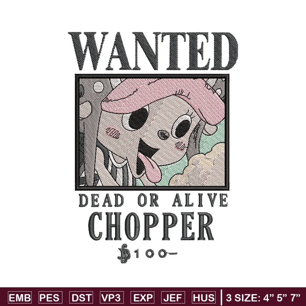 Bounty chopper embroidery design, One piece embroidery, Anime design, Embroidery shirt, Embroidery file,Digital download.jpg