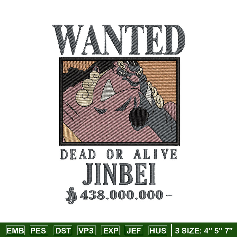 Bounty jinbei embroidery design, One piece embroidery, Anime design, Embroidery shirt, Embroidery file,Digital download.zip.jpg