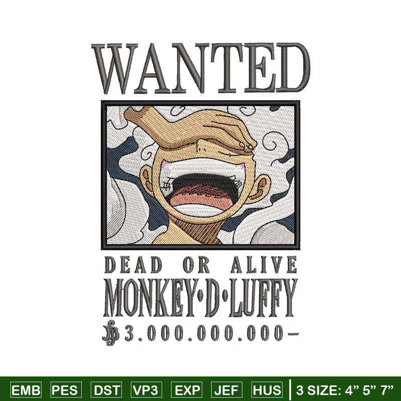 Bounty joyboy embroidery design, One piece embroidery, Anime design, Embroidery shirt, Embroidery file,Digital download.zip.jpg