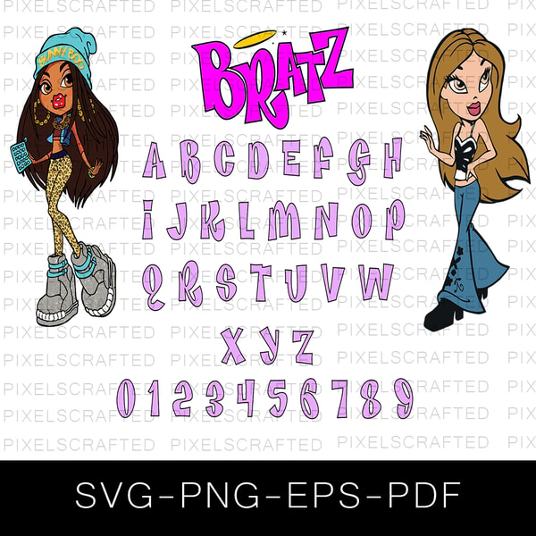 Bratz Font SVG Bundle, Bratz Letters Cutfile, Fashion Dolls - Inspire ...