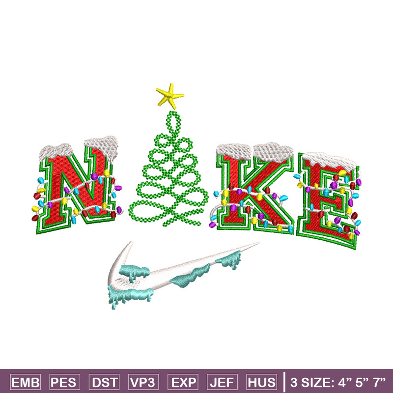 Christmas Nike logo embroidery design, logo embroidery, Nike design, Embroidery shirt, logo shirt, Instant download.jpg