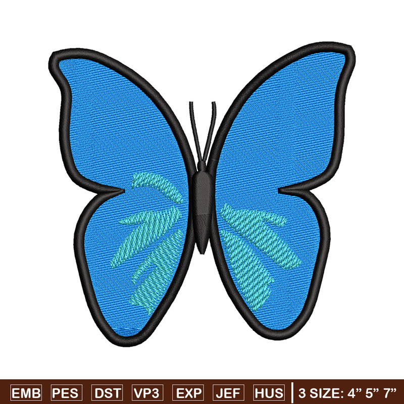 Butterfly blue embroidery design, Butterfly embroidery, Embroidery file, Embroidery shirt, Emb design, Digital download.jpg
